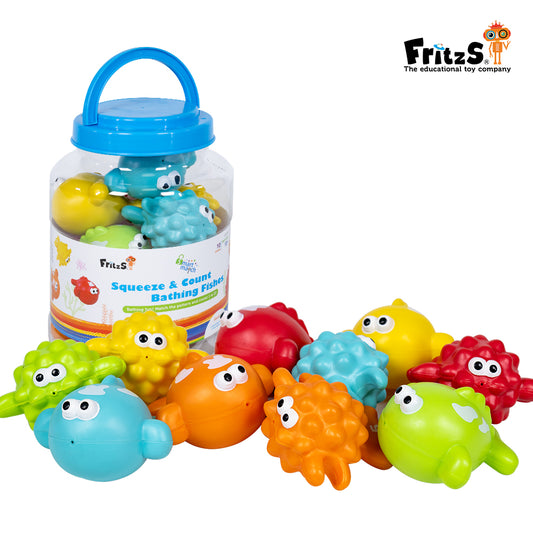 Smart Match Squeeze & Count Bathing Fishes | 吱吱數魚樂 | 早教颜色數量對配