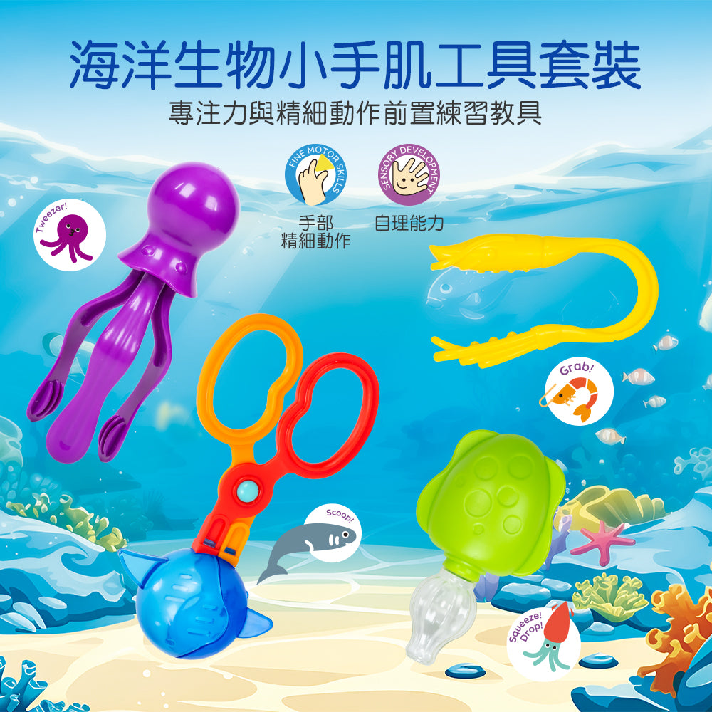 FritzS-LEC3400 -  海洋生物小手肌工具套裝|分類遊戲