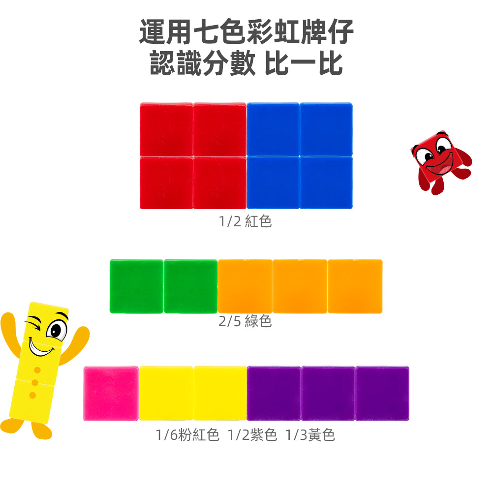 FritzS-LEC3421-七色彩虹牌仔 LEC3421 (400件) 一吋正方形方塊| 兒童 STEM 數學啟蒙教具